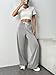 PINSPARK Women's Wide Leg Baggy Pants Loose High-Waisted Sweat Pants Fashion Lounging Athletic Sweatpants with Side Pockets Tall Large, Heather Light Grey