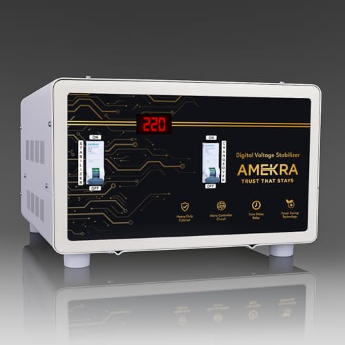 Image of 15KVA Voltage Stabilizer for Home & Office | Mainline Stabilizer 12000W | 130V-280V Working Range | Aluminium | Table Top | 5-Year Warranty