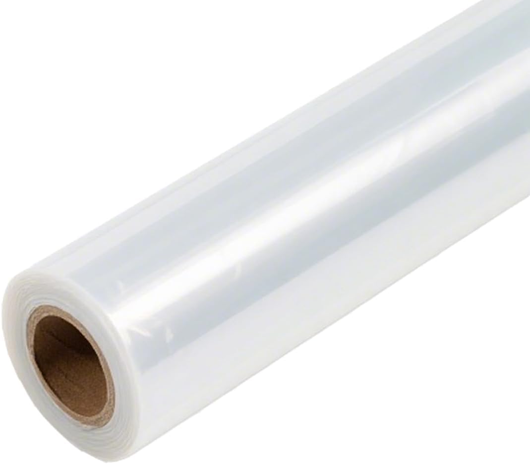 COOLAKE 220ft Clear Cellophane Wrap Roll 35" x 220 ft - 3 Mil Thick Clear Gift-Wrapping Paper for Treats Gift Baskets, Flower Bouquets, Crafts & Party Decor (35" fold into 17.5”)