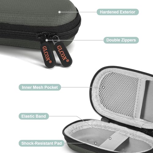 Image of Ultra-Hard Small Carrying Case for Wired Earbuds, MP3 Player, Heart Monitor, USB Cable, Flash Drive - Portable Mini IEM Case Universal Pouch Bag for In Ear Monitor, Airpods, Galaxy Buds, Earpods, iPod