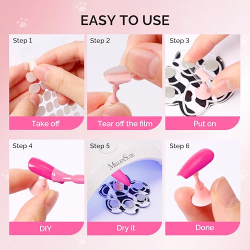 Image of MelodySusie Update Nail Stand for Press Ons, Cute Cat Claw Magnetic Base for Painting Display Holder with Reusable Double-Sided Tape for Home DIY Salon Supplies, Spotted