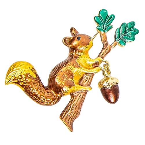 Générique Broche D'écureuil Créative en Alliage Doré, Accessoire Vestimentaire Chic pour Femme et Fille, Décoration de Costume pour Pull et Chemise