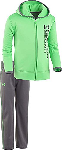 Image of Under Armour Baby Boys 2 Piece Big Logo Hoodie and Pants Set (Lime Twist (27D92830-33)/Black/Anthracite, 0-3 Months)
