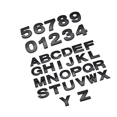 LZLRUN Custom Metal Letters for Car and Mailbox House Decals Emblem Name Badge Kit - Letter Height 1 inch (Black)