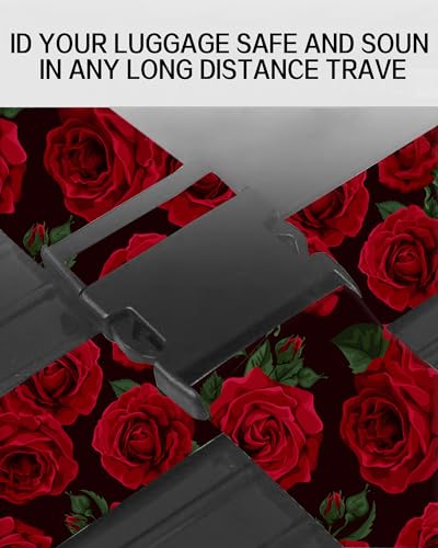 Image of Luggage Straps for Suitcases, Adjustable Travel Belt, Durable Wide Luggage Strap, Cute Suitcase Strap Identifiers with Buckle, Bag Straps for Luggage, Luxury Roses