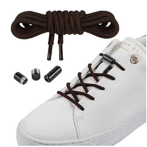 Mount Swiss - Cordones elásticos con cápsulas de metal, sin atar, sistema de cordones rápidos - 120 cm se puede acortar individualmente - con cápsulas para zapatillas deportivas, zapatillas de correr,