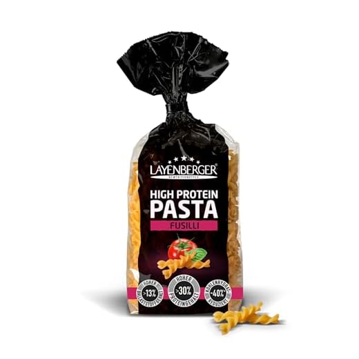 Layenberger High Protein Pasta Fusilli - Eiweiß-Nudeln, 30% Weizen-Protein, Ballaststoffe, vegan Single Pack (1x 250 g)