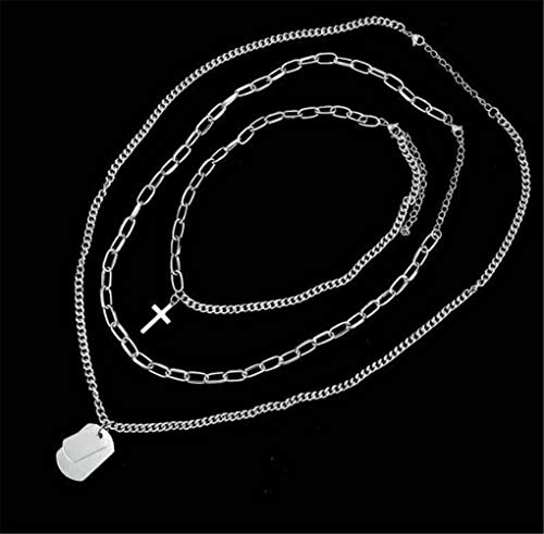 Pendant Necklace Statement Long Chain Punk Multilayer Choker Necklace for Women Men3