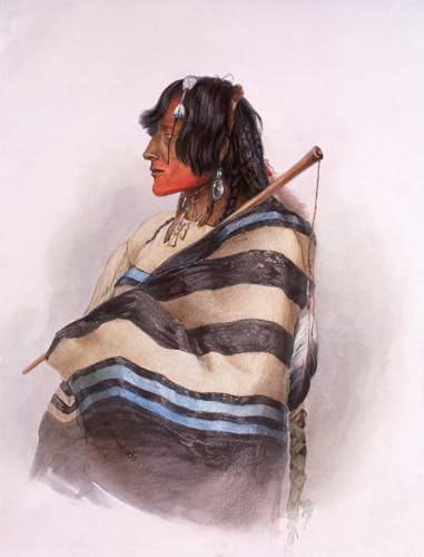 Cuadro en lienzo Kiasax Piegan de Karl Bodmer para decoracion de oficina 60x90cm