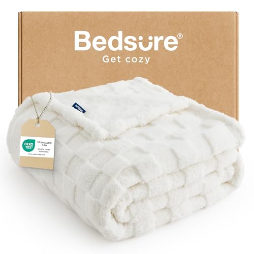 BEDSURE Kuscheldecke Flauschig - Fleecedecke & Wolldecke, Sofadecke, Schachbrettmuster Tagesdecke, Weiche Warme Karierte Decken für Zimmer Deko,...