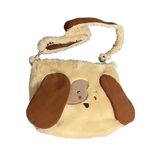Sac en peluche broderie chien pour vos sorties automne-hiver décontractées