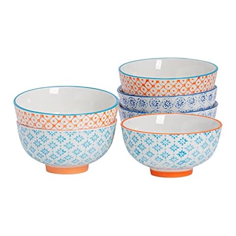 Nicola Spring Porcelain Rice Bowls Set Cover
