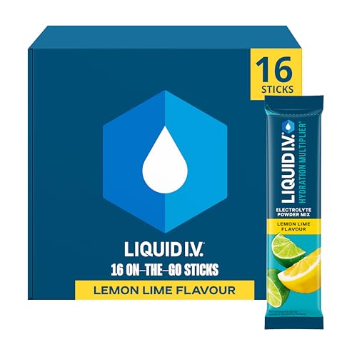 Liquid I.V. Electrolyte Sachets | Lemon Lime | Hydration Electrolyte Powder Mix | 1 Pack (16 Sticks) | 7 Vitamins and Minerals | Vegan