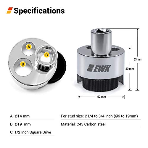 Ewk Stud Extractor For 1/4 To 3/4 Inch Broken Stud And Stripped Bolt On Engine Block Exhaust Manifold #TOP1