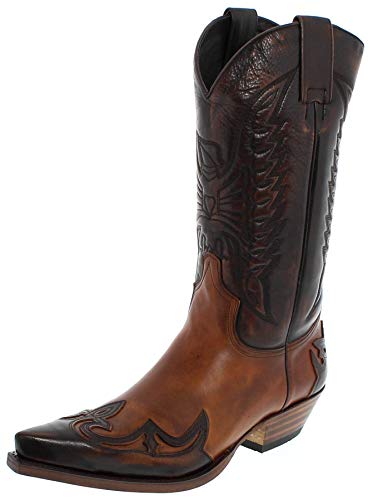 Sendra Boots Botas de vaquero para hombre mujer 13170 Botas de cuero, Marron Tang, 41 EU Ancho