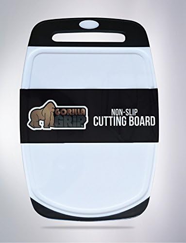 The Original GORILLA GRIP (R) Set of 3 Reversible Cutting Boards, BPA Free, Dishwasher Safe, Extra Large (Large: Black)