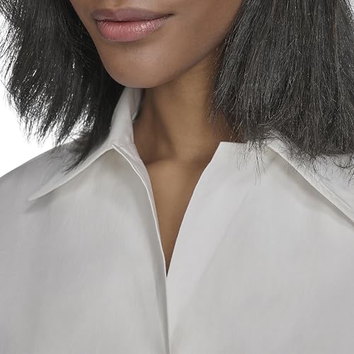 Image of Halston Women's Cotton Poplin Waist Tie Fit & Flare Dress