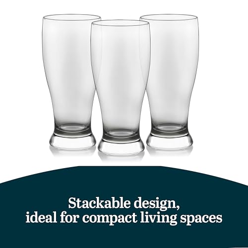 Image of Libbey Classic Pub Beer Glasses Party Pack, Stackable, Modern Bar Glassware Set of 12, Large All Purpose Pint Beer Glasses for Stouts, Ales and More