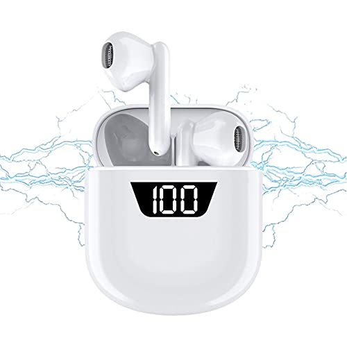 Wireless Earbuds, Bluetooth 5.0 Headphones with Charging Case, 3D Stereo Earpods Air Buds in-Ear Ear Buds with Deep Bass Touch Control Earphones, Open Lid Auto Pairing for Android Samsung Apple iPhone