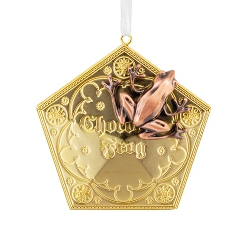 Hallmark Harry Potter - Adorno de metal de alta calidad, decoración de árbol, caja de rana de chocolate, coleccionable, dorado