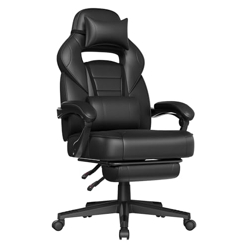 SONGMICS Fauteuil de Bureau, Chaise Gaming, Réglable, Repose-Pieds...