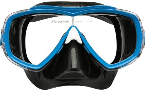 Cressi Estrella Mask Máscara Buceo Silicone Premium, Unisex-Adult, Negro/Azul, One Size