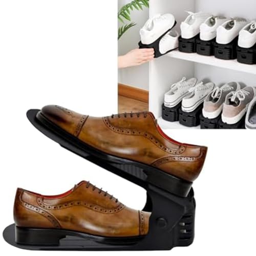 Étagère à chaussures maison double couche réglable pour optimisation placard - 6
