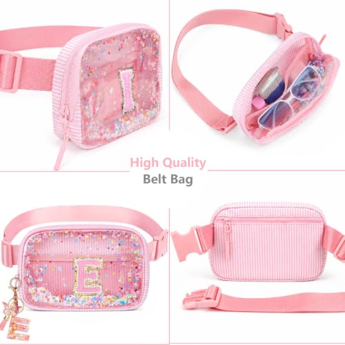 Image of Initial Fanny Pack for Girls - Belt Bag for Teens Kid Teen Girl Kid Birthday Gift Pink O
