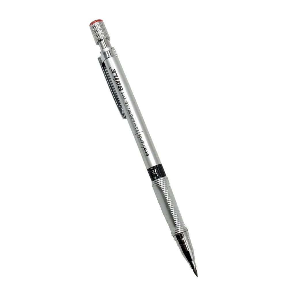 Ołówki 2 szt., końcówka do pisania 2,0 mm, automatyczny ołówek do rysowania, malowania, czarny wkład, artykuły szkolne i biurowe (A) (żółty)