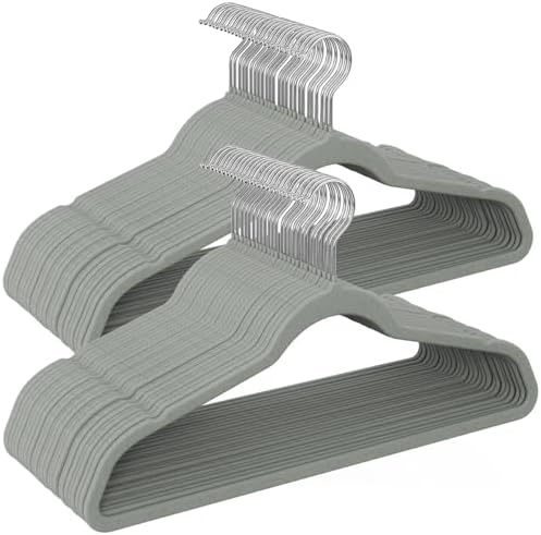 Velvet Hangers 50 Pack, Felt Hangers Clothes Coat Hanger Velvet w...