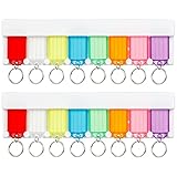 Uniclife Key Tag Rack Slot Style Plastic Wall Mounted Key Holder Organizer with Transparent Tough Key Tag Identifiers Markers in 8 Assorted Colors, 2 Pack