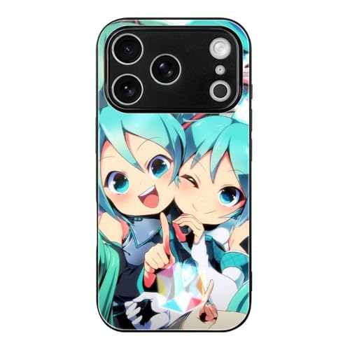 iPhone17Pro用ケース 強化ガラス 初音ミク TPUバンパー 耐衝撃 アイフォン17Pro用ケース 耐久性 黄ばみ防止 スマホケース あいふぉん17Pro用カバー Caseのサムネイル