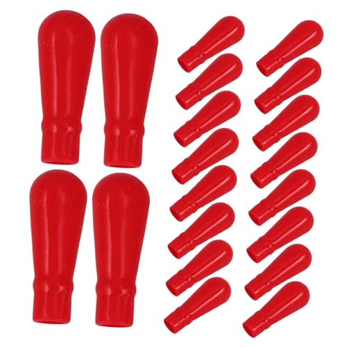 SOLUSTRE 50pcs Leakproof Silicone Pipette Caps for Chemistry Lab Eyedropper Head Replacement Easy Install Clean Red