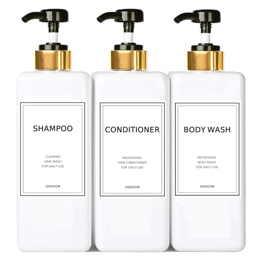 Modern Gold Shampoo and Conditioner Dispenser (21 oz, Pack of