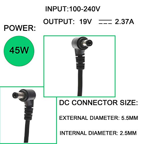 45W Laptop Charger Compatible With Toshiba Pa3822U-1Aca Pa5177U-1Aca Satellite C75D-B7215 C75D-B7230 C75D-B7260 C75D-B7202,Portege Z835 Z835-P330 Z835-P360 Z835-P370 Z830 Adapter Power Supply Cord #TOP1