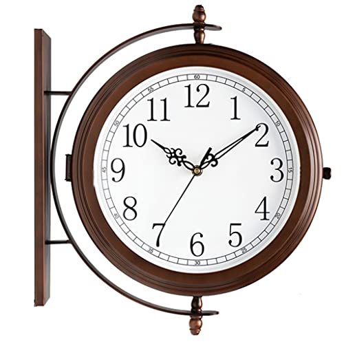 Horloge murale double face à rotation 360° pour une visibilité bilatérale