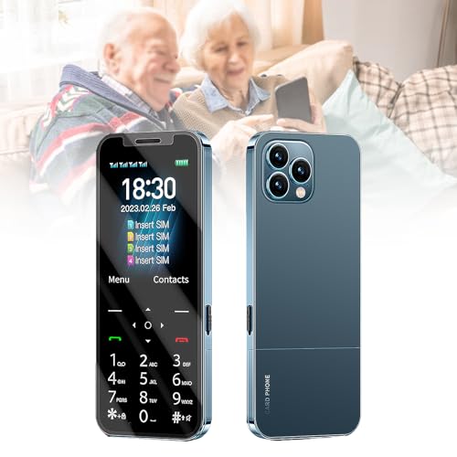 Teléfonos Móviles Básicos para Personas Mayores y Niños, Teléfonos Tontos Desbloqueados, Teléfonos Móviles Sin Internet, con Botones Grandes, MP3, MP4, Cámara, Linterna, SOS,Blue