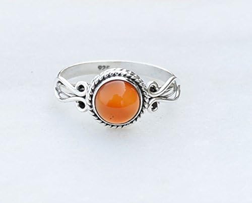 Carnelian Stone Ring - Handmade 925 Sterling Silver Gemstone Rings for Women Girls US size 12 Christmas Gifts - Image 7