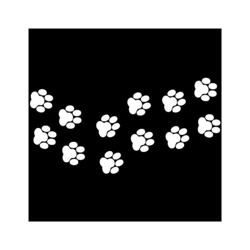Animal Cat Paw Prints Car Sticker Automobiles Motorcycles Exterior Accessories Vinyl Decals(White,15cm x 7.6cm)