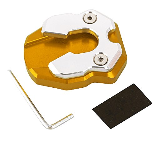 Motorradzubehör für Yamaha N-MAX 155 2015-2018 Aluminium Seitenständer Vergrößerer Ständerpolster für N-MAX 125 2015-2018 (Gold)