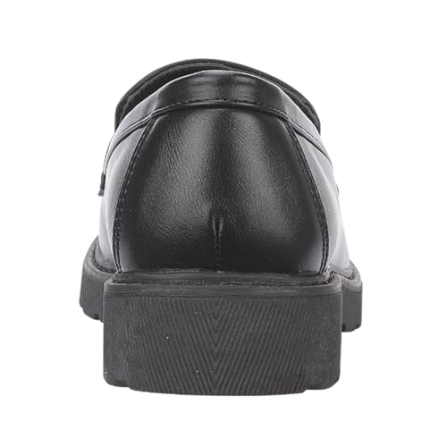 A2Z 4 Kids Mocassins à plateforme noirs en similicuir avec bordure dorée - Mocassins à talon épais - Pour femme - Pour le travail, la marche, le bureau, Noir , 34 EU – vue 2