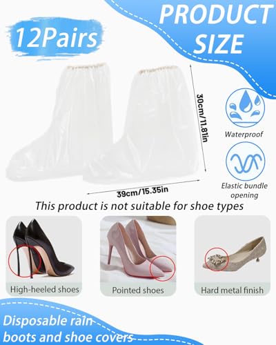 FUGLUS 10 Pares Cubre Zapatos Impermeable, Fundas Desechables Para Botas, Para Hombres y Mujeres, Fundas Para Zapatos, Impermeables, Antideslizantes, Para Camping al Aire Libre (Corto, 39 * 30cm) - imagen 2