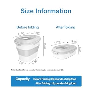 25 Lb Dog Food Storage Container + 4 Lb Dog Treats Container Included Scoop, Bpa Free, Medium Capacity Airtight Lids And Wheels Collapsible Pantry Storage Bin For Dog Cat Pet Dry Food 25 Lb Dog Food Storage Container + 4 Lb Dog Treats Container Included Scoop, Bpa Free, Medium Capacity Airtight Lids And Wheels Collapsible Pantry Storage Bin For Dog Cat Pet Dry Food