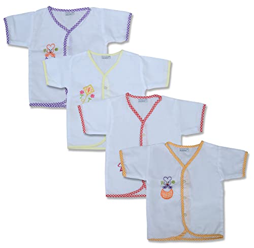 Image of New Born Baby Dress Pure Cotton Jhabla /Jhabla For New Born Baby(0-6 Month)-Pack of 4