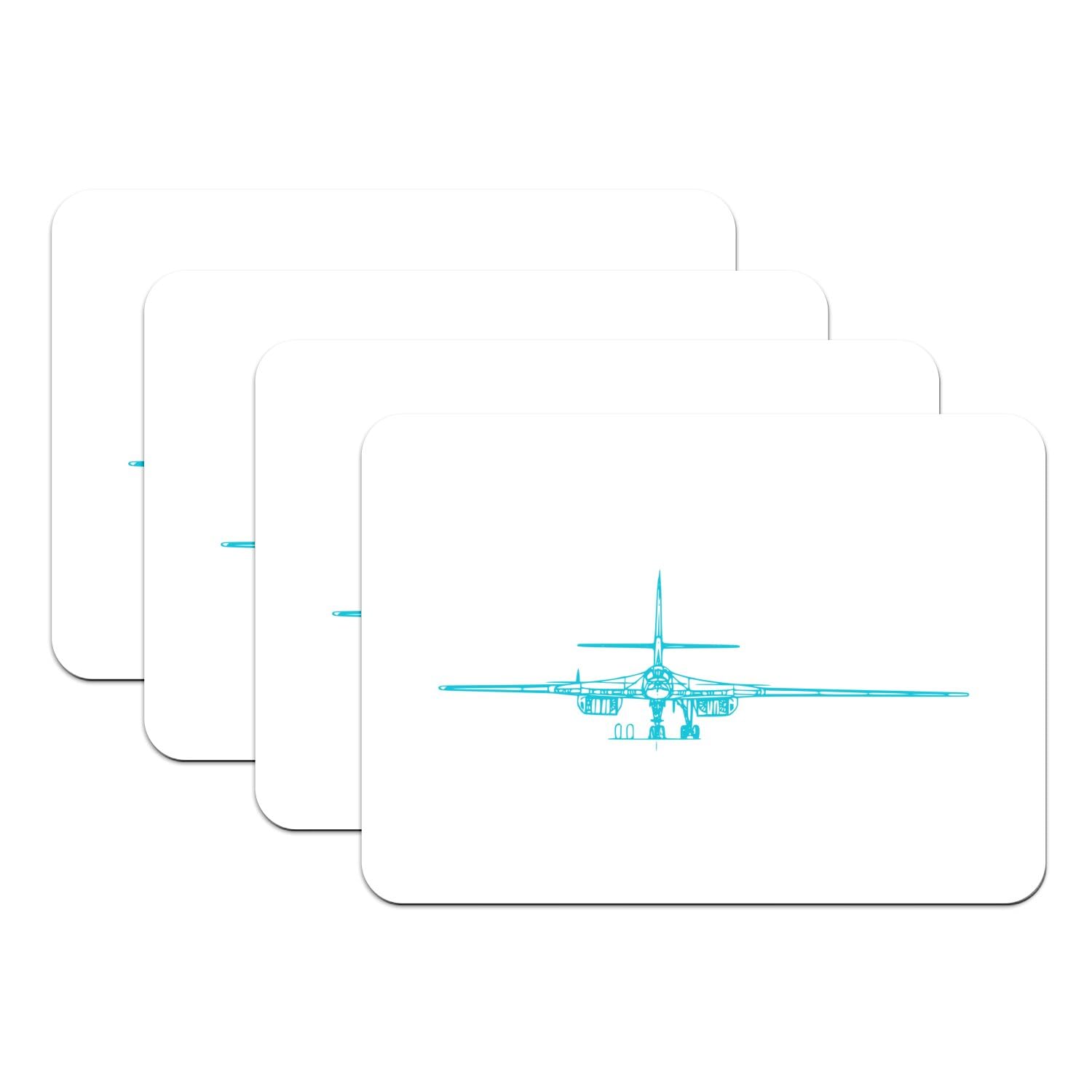 Sets de table aviation militaire URSS grand format antidérapant en caoutchouc premium x4