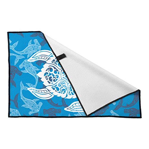Sea Turtles Golf Towel For Golf Bags, Soft Microfiber Waffle Golf Towels For Men & Women, Super Absorbent And Quick Dry Golf Ball Towel For Yoga, Sport, Running, Gym, Fitness & More Activities #TOP4