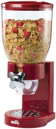 Zevro /GAT103 Indispensable Dry Food Dispenser, Single Control, Red/Chrome