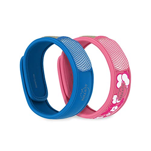 PARA'KITO Mosquito Repellent Pack - 2 Wristbands | 2 Refills (Blue + Sakura)
