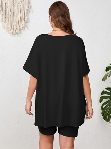 Image of AusLook Women's Plus Size 2 Piece Short Outfits Set Short Sleeve Tops and Shorts Pants Lounge Jogging outfits Matching Set
