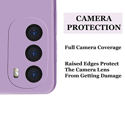 Image of A rtistque Liquid TPU Silicone Matte Shockproof Flexible with Camera Protection Soft Back Cover Case for Motorola Moto G52 / G82 5G - Purple
